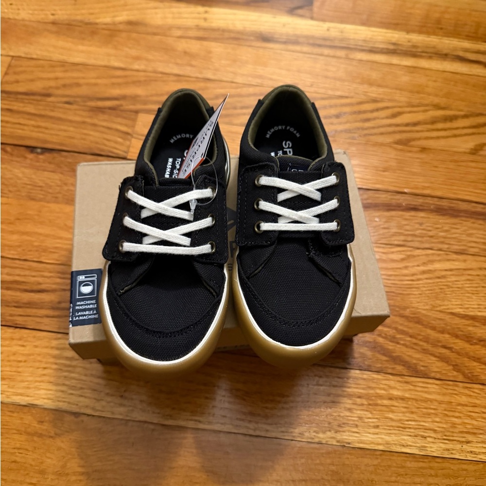 Sperry Black and Gold Kids Sneakers